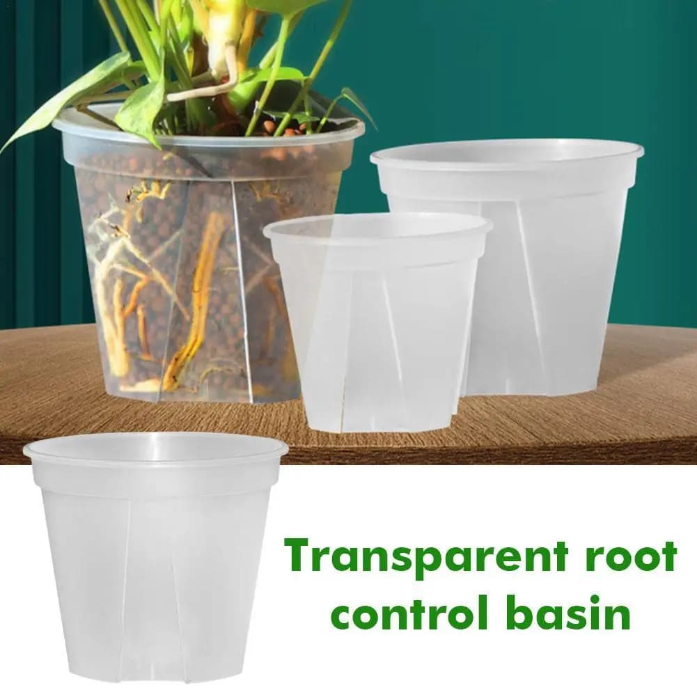 Vasi di plastica trasparenti Vasi da fiori per il controllo delle radici con vassoio Vasi per piante in plastica Vasi da vivaio traspiranti per piantare orchidee