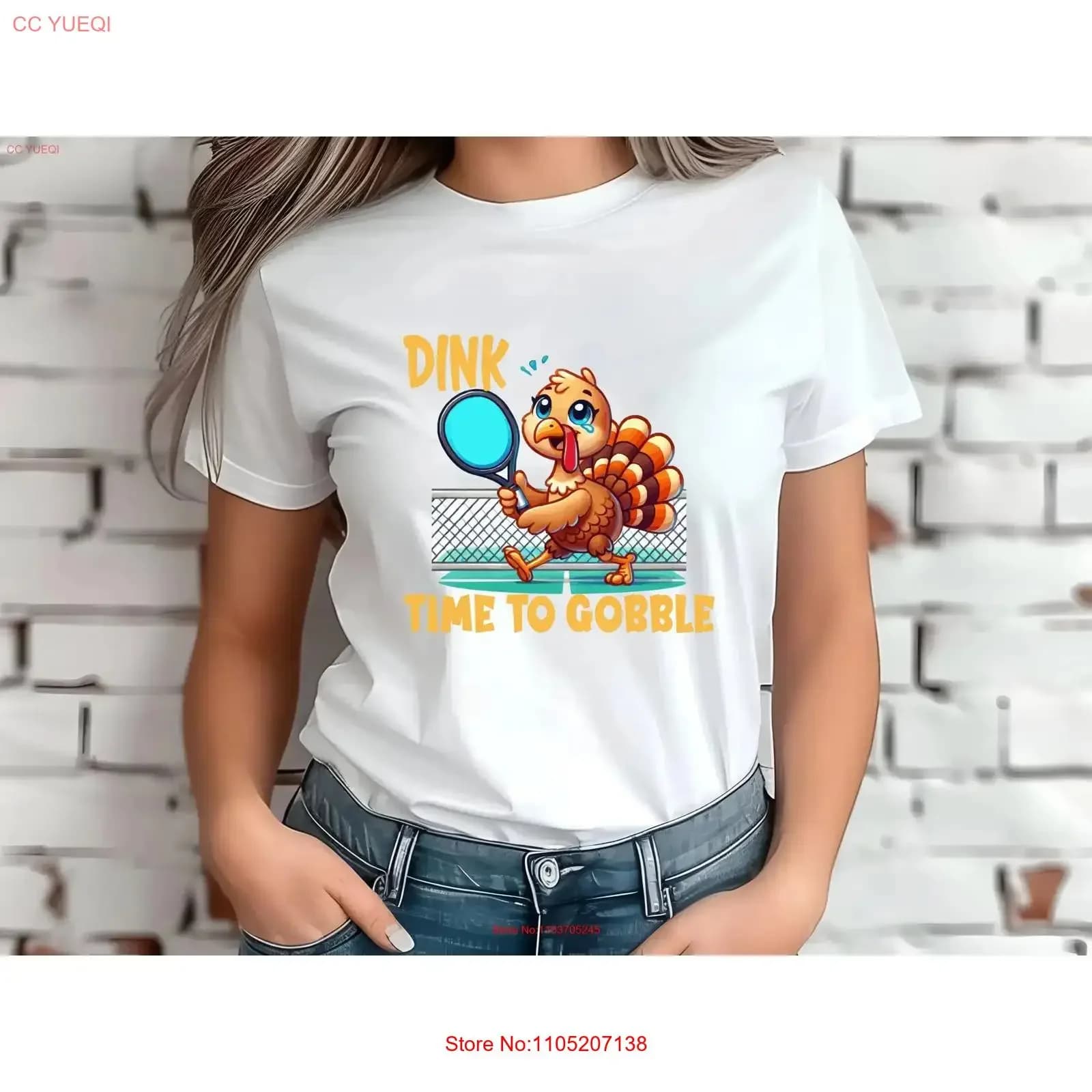 Thanksgiving T-shirt for lovers of pickleball Turkey Sport Casual Clothing Vintage Vacation Lavato Elegant Stretched Versatile Unisex