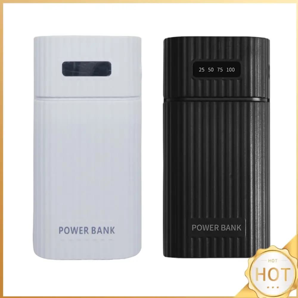 Custodia per Caricabatterie Esterno a 2/3 Porte con Torcia LED, Power Bank Portatile in Plastica per iPhone e Telefoni Android