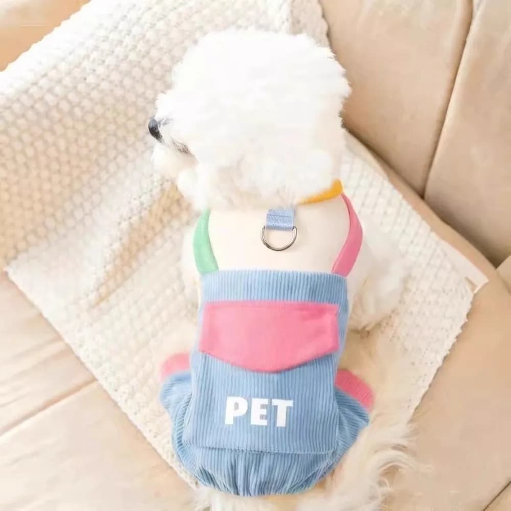Tuta Calda per Cani alla Moda, Abbigliamento Morbido a Quattro Zampe, Comoda Tuta per Cani in Colori Macaron, Abbigliamento Casual