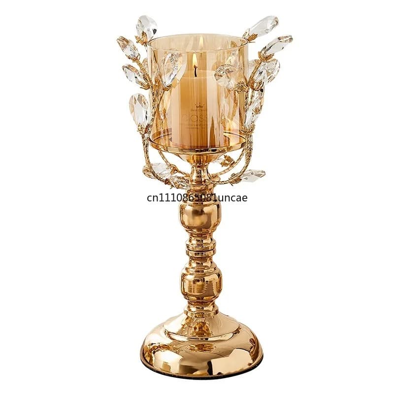 Modern Crystal Candle Holders, Luxe Table Decor for Romantic Ambiance, American Style Centerpiece Set
