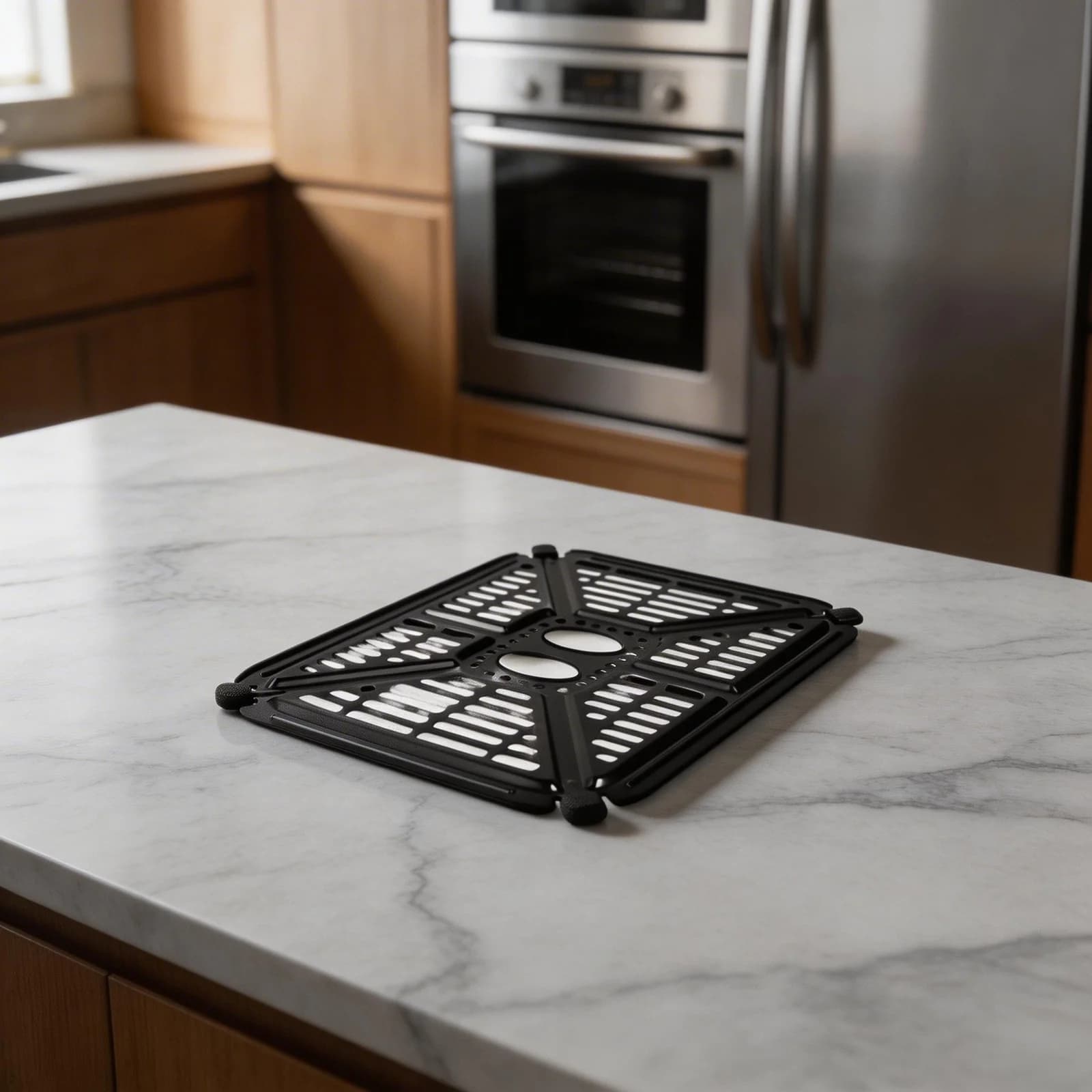 1 pezzo di padella per friggitrice ad aria in acciaio inossidabile con rivestimento antiaderente e manico per accessori per vassoio da cucina da 23,5x17 cm