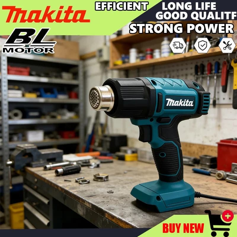 Pistola ad aria calda Makita Tools DHG181, pistola termica senza fili, asciugatore ad aria per saldatura, max 550°C ° Pellicola Termoretraibile Wireless Ricaricabile