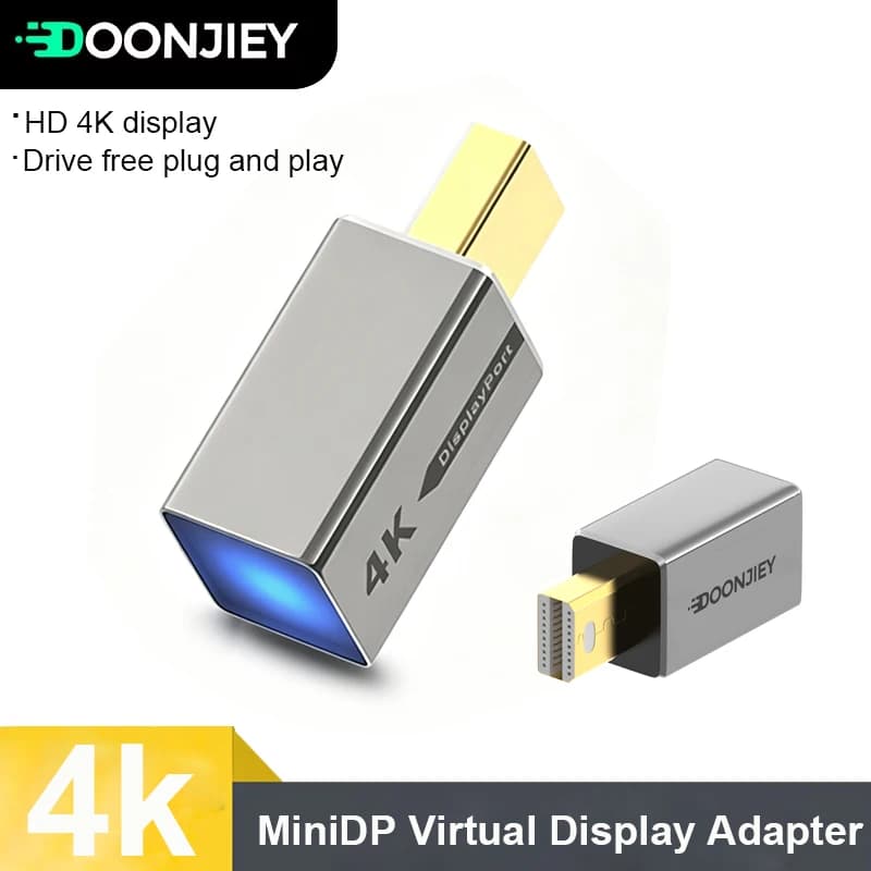 Adattatore Display Virtuale Mini DP, Emulatore EDID, Plug Dummy Mini DisplayPort per Scheda Video