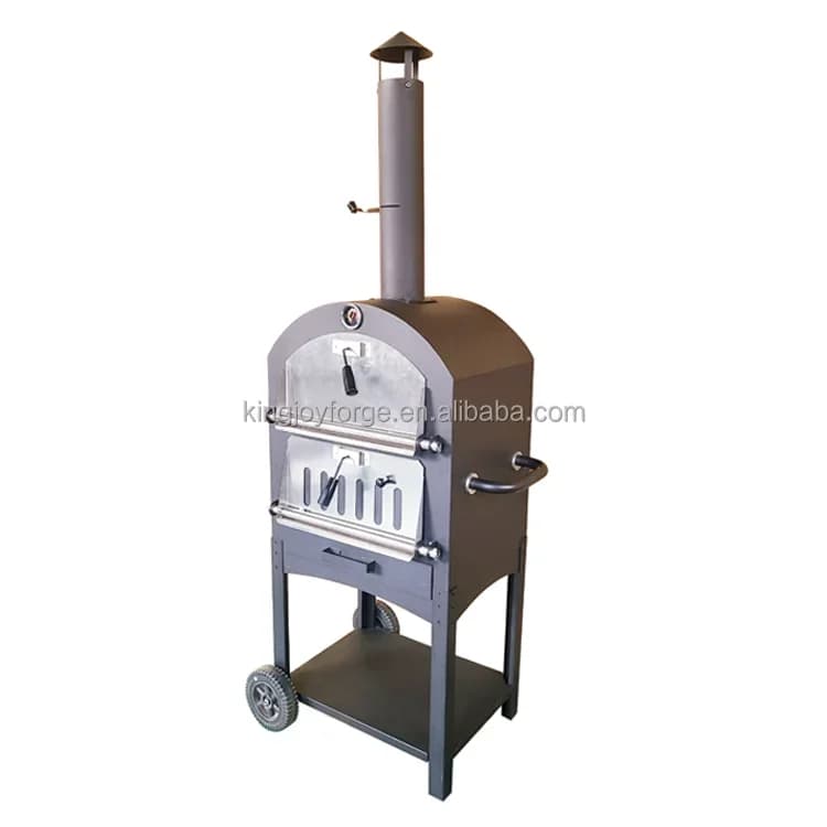Fornitore da giardino Forno per pizza da cortile Forno per pizza a legna per esterno con griglia Pietra per pizza da 12 pollici