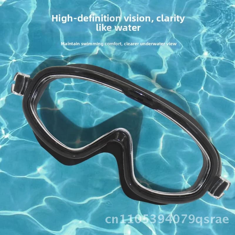 Waterproof Silicone Swimwear Coated HD Sub Glasses with Large Frame for Men Adult Women Children - Swimming
