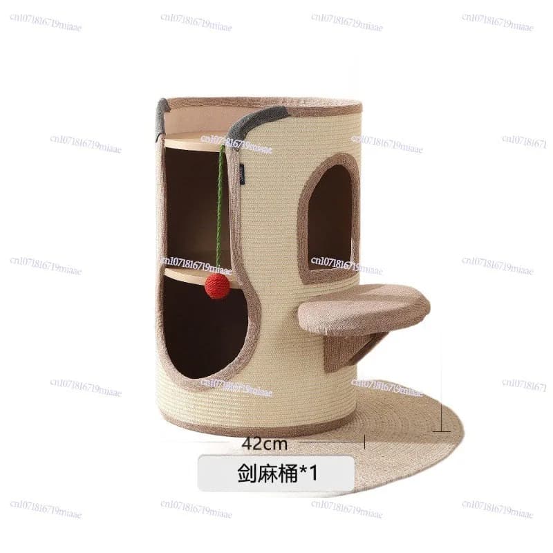 Lettiera per gatti integrata con tappetino antigraffio universale per tutte le stagioni, struttura per arrampicarsi, speciale per uso domestico.