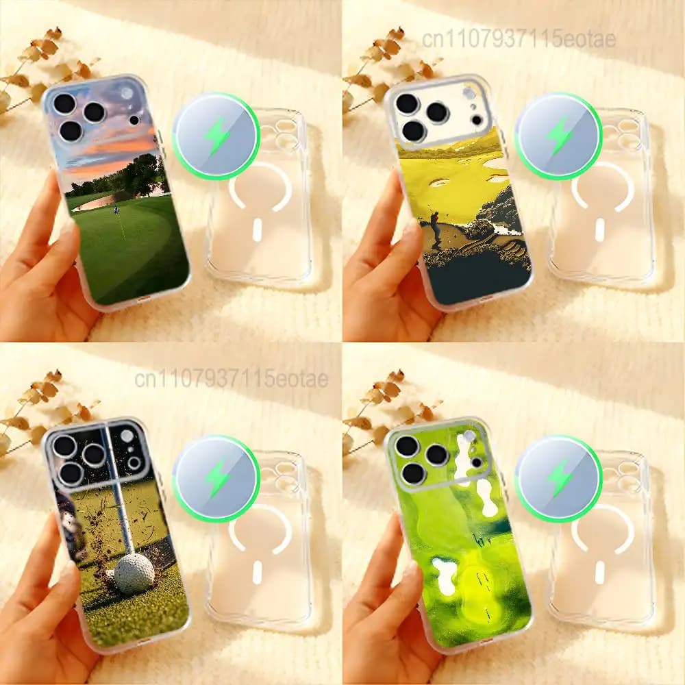 Sport Golf Ball For iPhone 11,12,13,14,15,17,16,Pro,Plus,E,Max,Air,Mini Clear Magnetic Frosted Cover