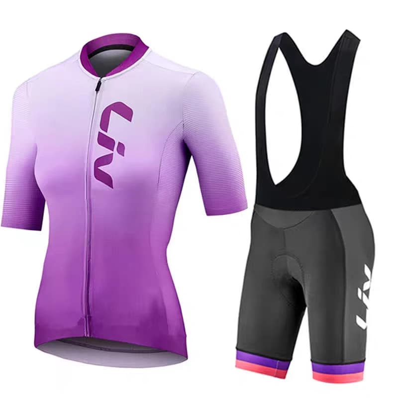 LIV Professional Cycling Clothes Women's Cycling Jerseys Short Cycling Bibs Summer Sun Protection Cycling Sportswear Short Set