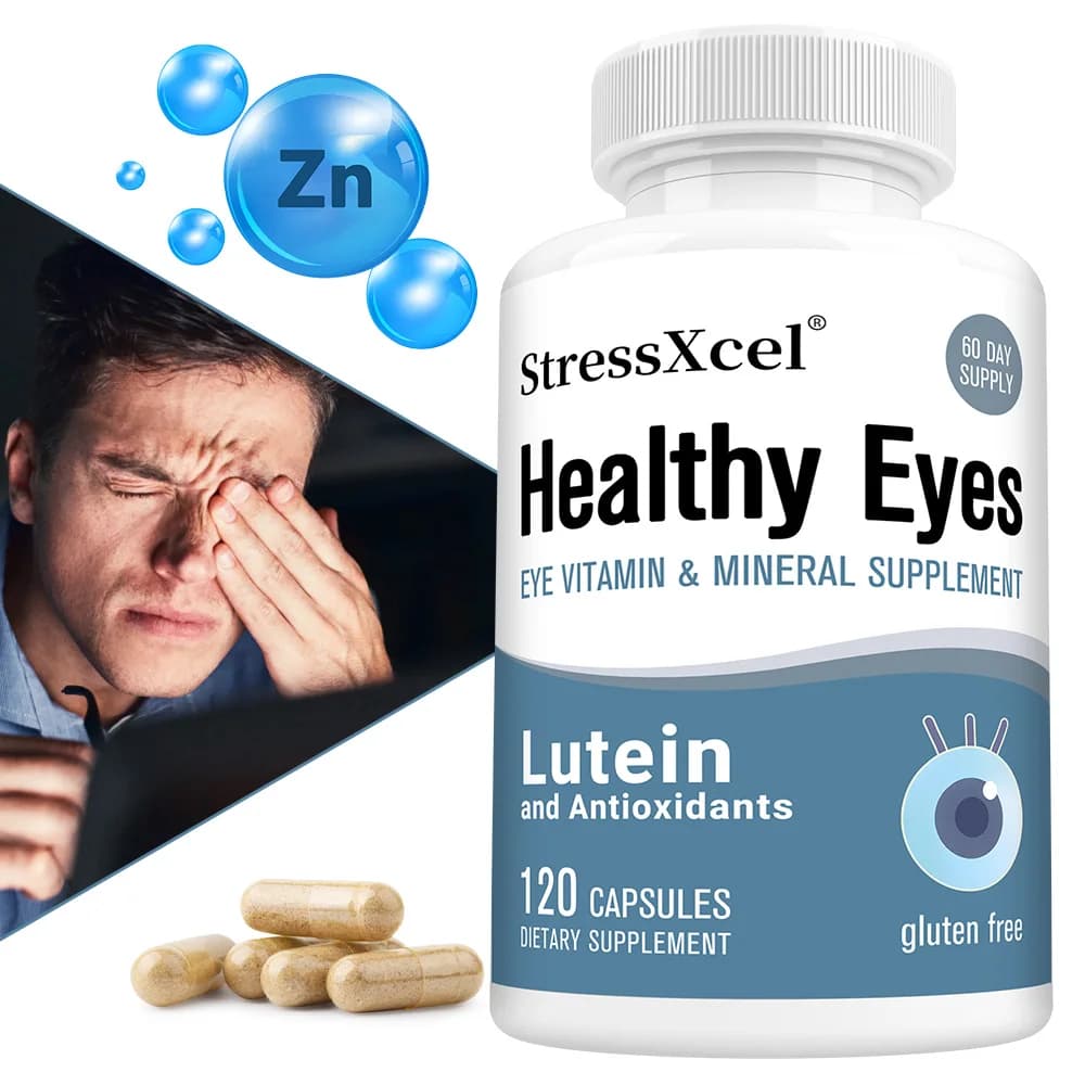 Integratore per Occhi Sani, Luteina e Antiossidanti, con Vitamina A, C, E, Calcio, Zinco, Selenio, 120 Capsule