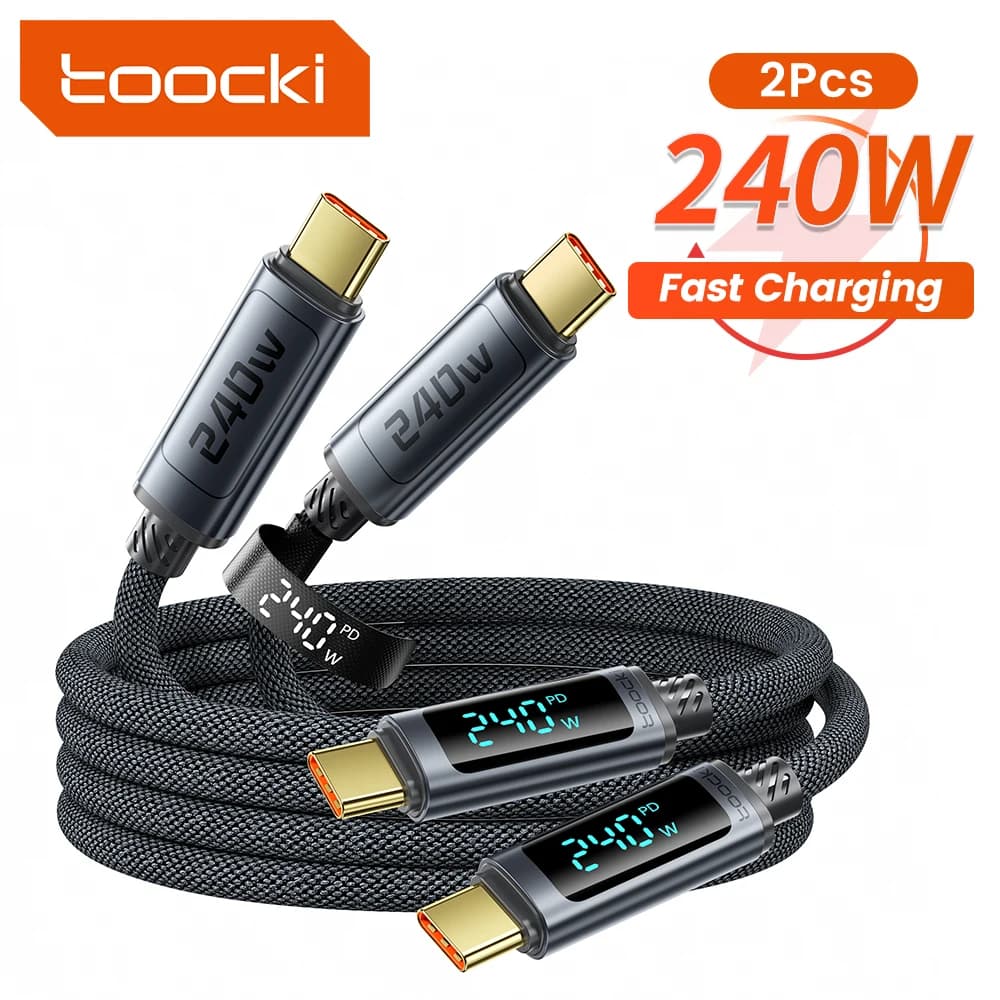 Toocki Cavo USB C da 240 W PD 3.1 Super Charge da Tipo C a Tipo C Cavo Display per iPhone 15 16 Pro Max Xiaomi Samsung S23 MacBook
