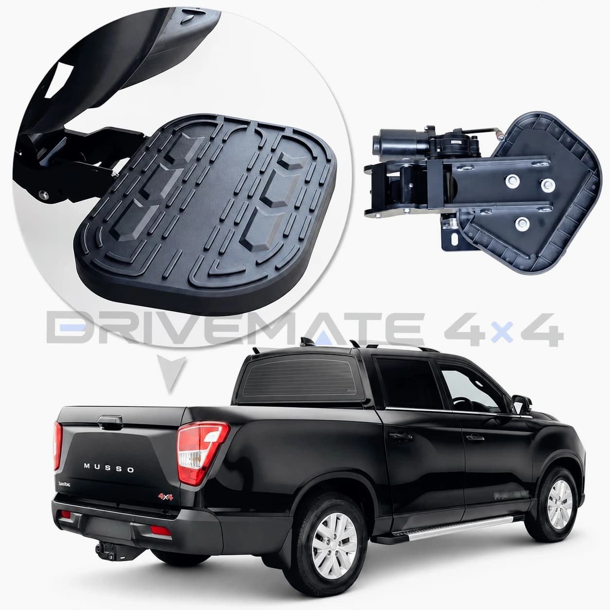 4x4 Electric Rear Running Board Bed Behind Step Step Truck Tailgate Step for SsangYong Musso 2018+
