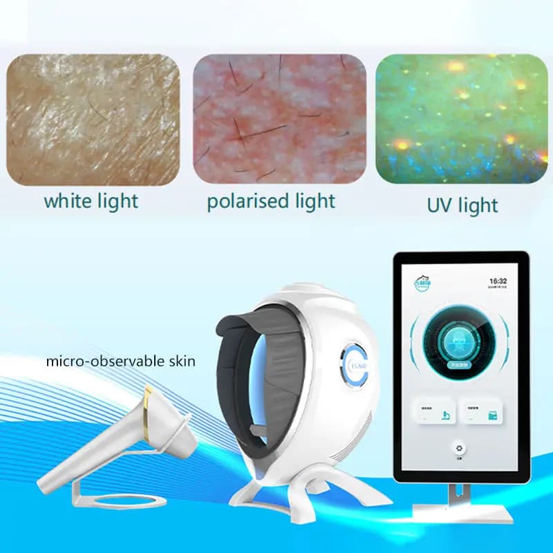 JLM Ai Rilevatore di pelle intelligente Specchio magico Pelle Analisi facciale multi-spettro Strato UV Analizzatore di spettro di umidità Macchina