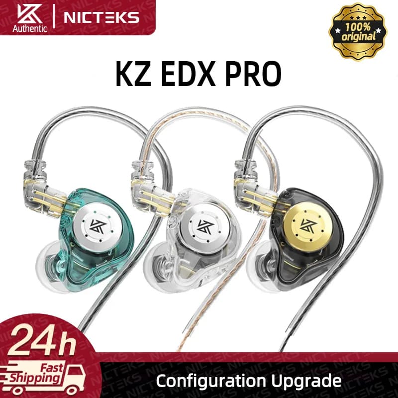 KZ EDX Pro Auricolari cablati dinamici HIFI Stereo Bass Music Auricolari In Ear Cuffie sportive Cavo staccabile Cuffie da gioco stereo