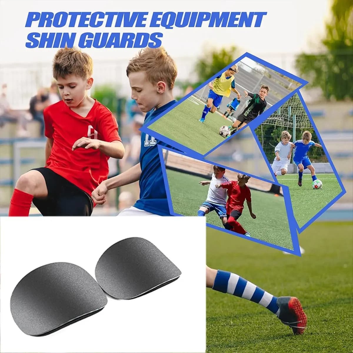 AD45 Sports Soccer Mini Shin Pad Leg Support Football Shinguard for Adult Teens Football Thigh Knee Pads Black