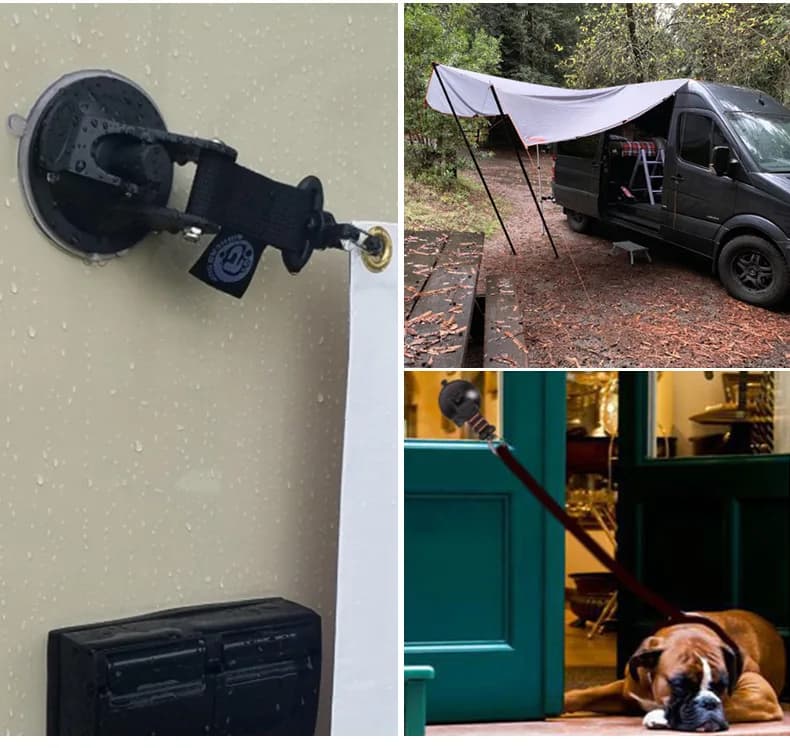 Car Tent Suction Cups Buckle Side Round/Triangular Awning Anchors Outdoor Camping Tent Suckers Anchor Securing Hook