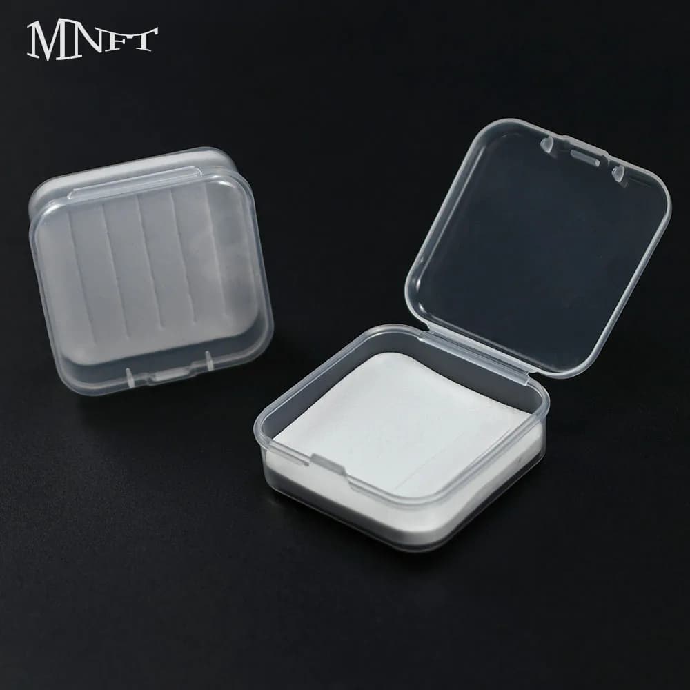 Set di 8 Scatole Trasparenti in Plastica per Accessori da Pesca con Inserto in Schiuma 5,5*5,5*2cm, Contenitore per Mosche e Esche