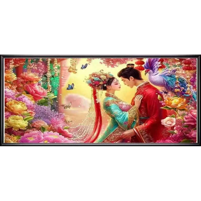 120x75cm 9ct Wedding Embroidery Kit DIY Chinese Style Cross Stitch Needlework Set for Home Decor