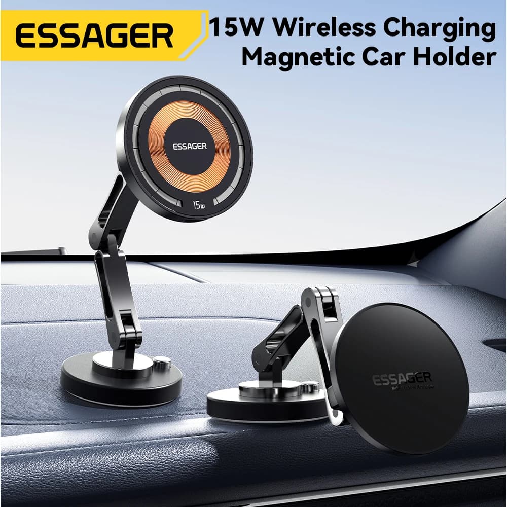 Essager Charger Magnetic Wireless Car Phone Holder 15W Fast Recharge Support for Easy Paste for Magsafe iPhone 15 14 13 Pro Max
