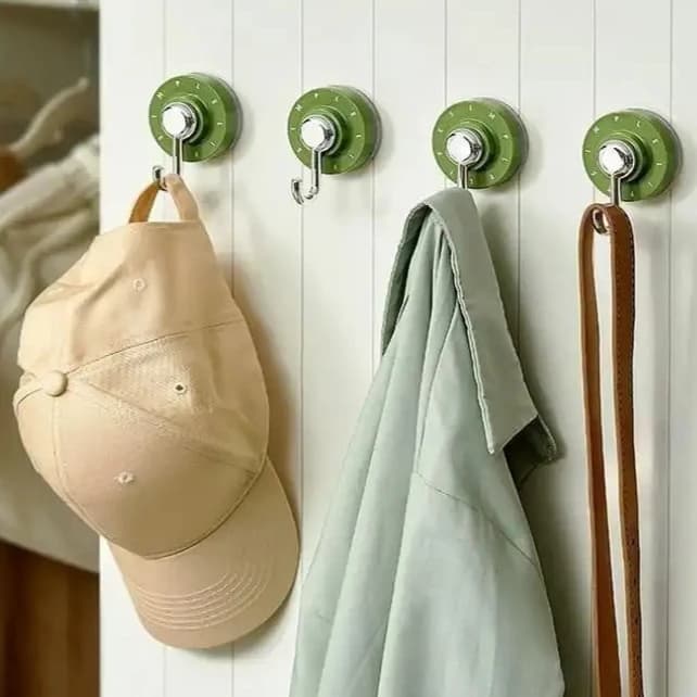 Gancio Girevole a Ventosa per Bagno, Senza Foratura, Resistente, Montaggio a Parete o su Porta, per Cucina e Bagno, per Asciugamani
