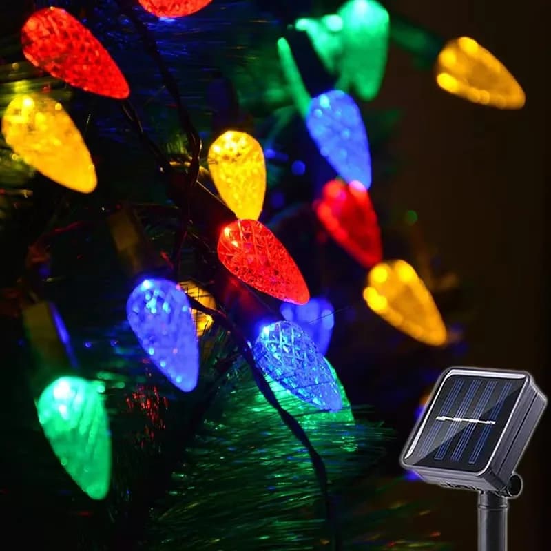 Luci natalizie a LED a forma di fragola ad energia solare per esterni Lampada decorativa per albero fatato da giardino impermeabile per le vacanze nel patio