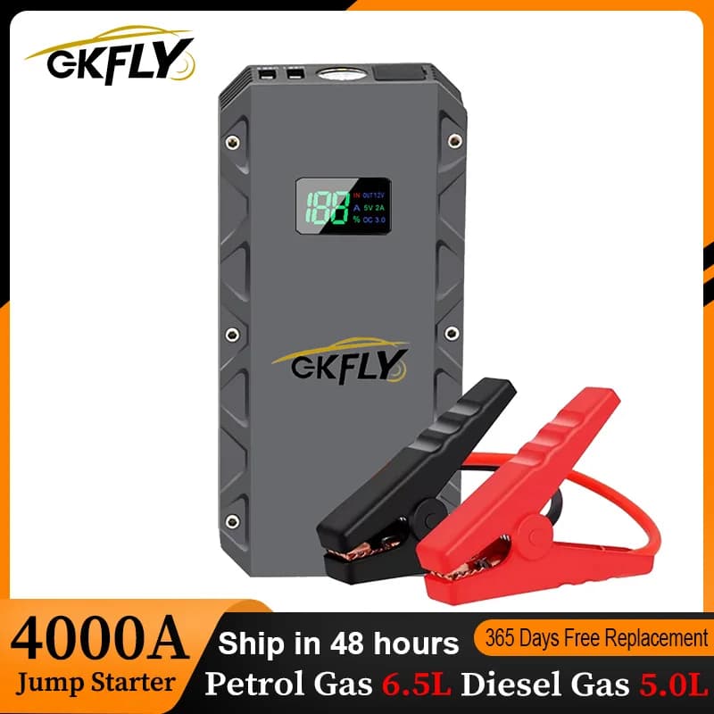 GKFLY 22000mAh Auto Salto di Avviamento Accumulatori E Car Power Bank 4000A Auto Booster 12V Auto Dispositivo di Avviamento Di Emergenza Salto di Avvio per Benzina Diesel