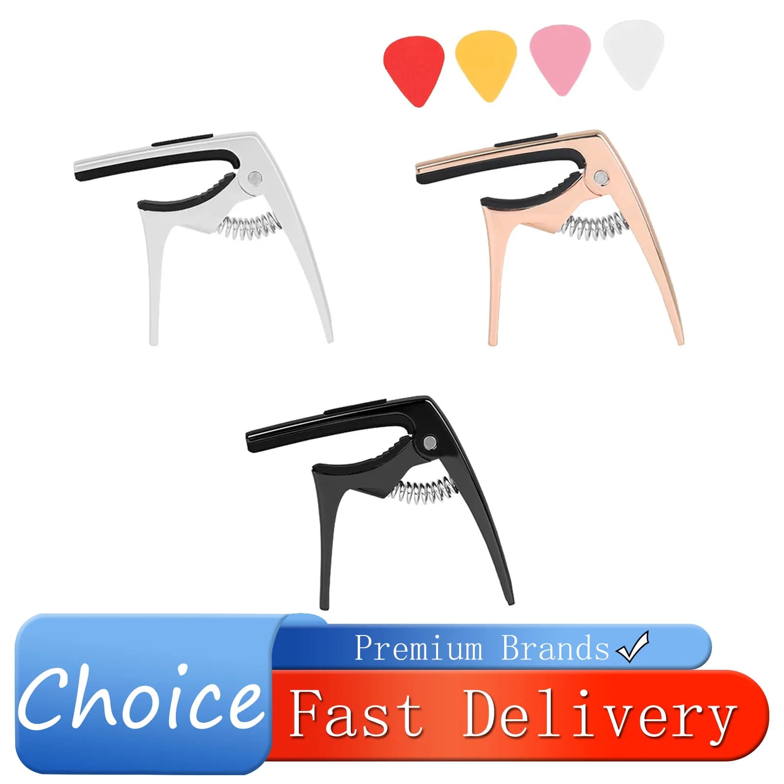 Capotasto IRIN per Chitarra con Leve, Clip di Accordatura Multifunzione in Silicone per Chitarra Elettrica, Acustica, Ukulele, Parti Universali per Capotasto