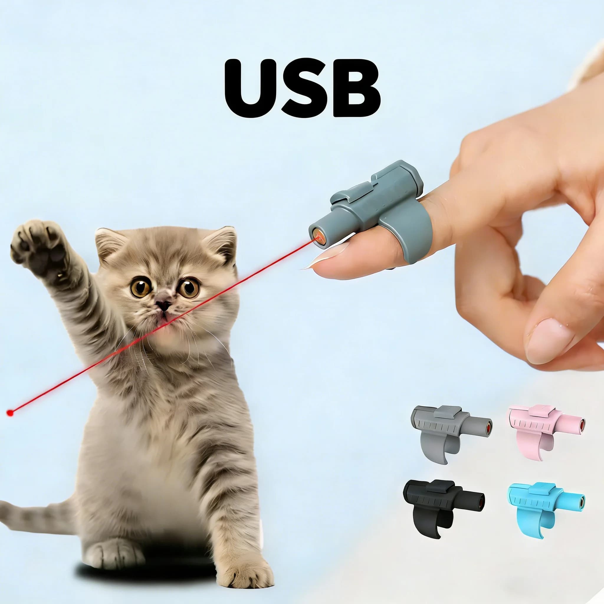 Nuovo Giocattolo Laser Portatile per Gatti - Dispositivo di Intrattenimento con Design a Dito per Gioco Interattivo e Divertimento Senza Fine