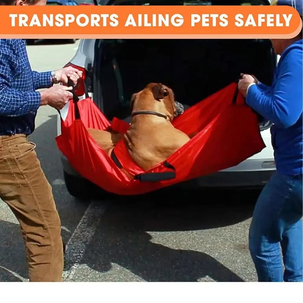 Barella da Trasporto per Animali Domestici Impermeabile Pieghevole con 6 Maniglie, Zaino di Emergenza Anti-morso, Barella Multifunzionale per Cani