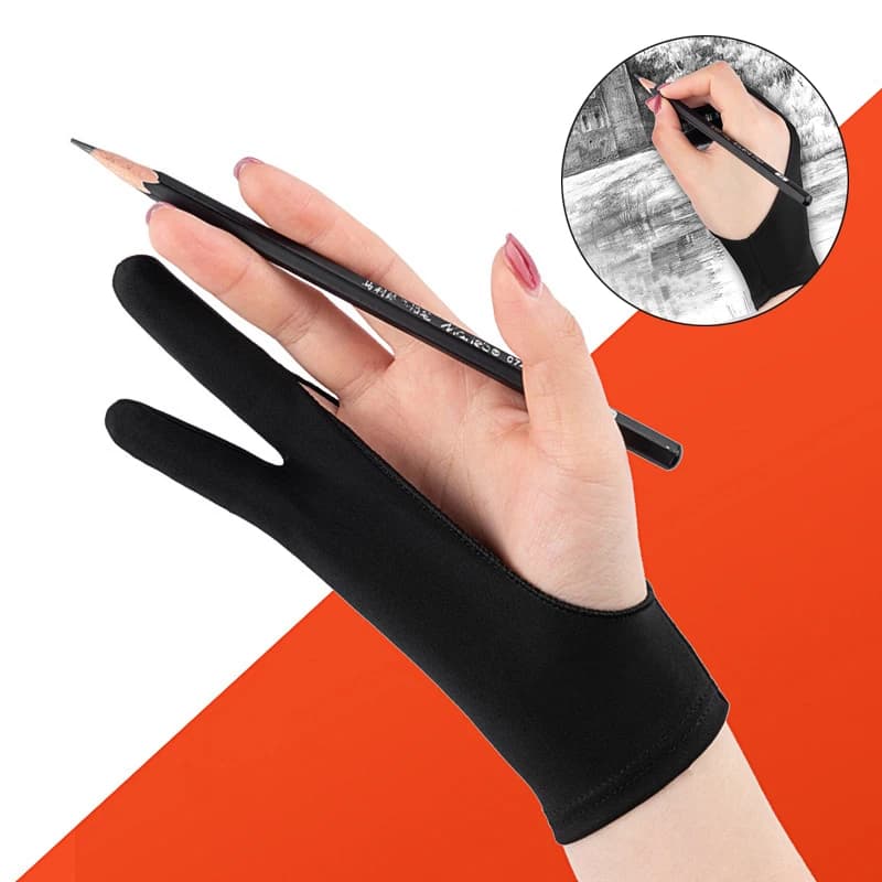1 pz Anti-touch guanti per pittura a mano a due dita per Tablet schermo digitale Touch Drawing guanto per disegno a olio Anti-fouling
