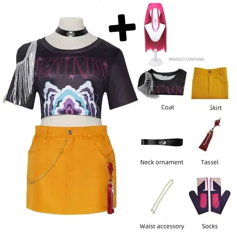 Cosplay Costume Wig Just Saiyan KPop Mira for Women and Girls, Role Play Dresses for Halloween Carnival Party