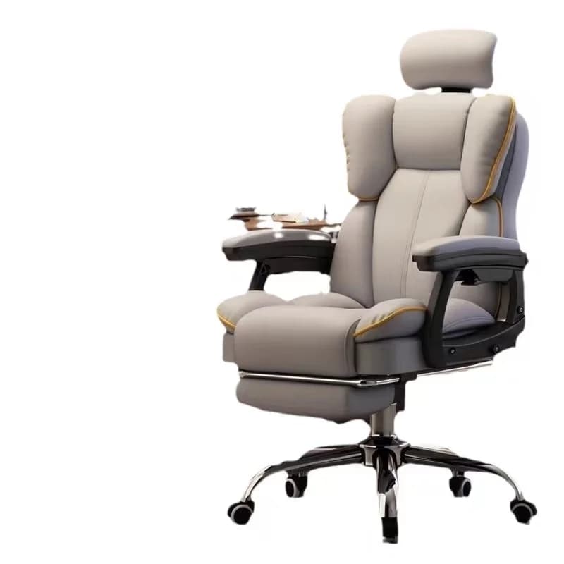 Sedia da computer ergonomica a basso costo con poggiapiedi e cuscini completamente avvolgenti per una sedia confortevole e morbida.