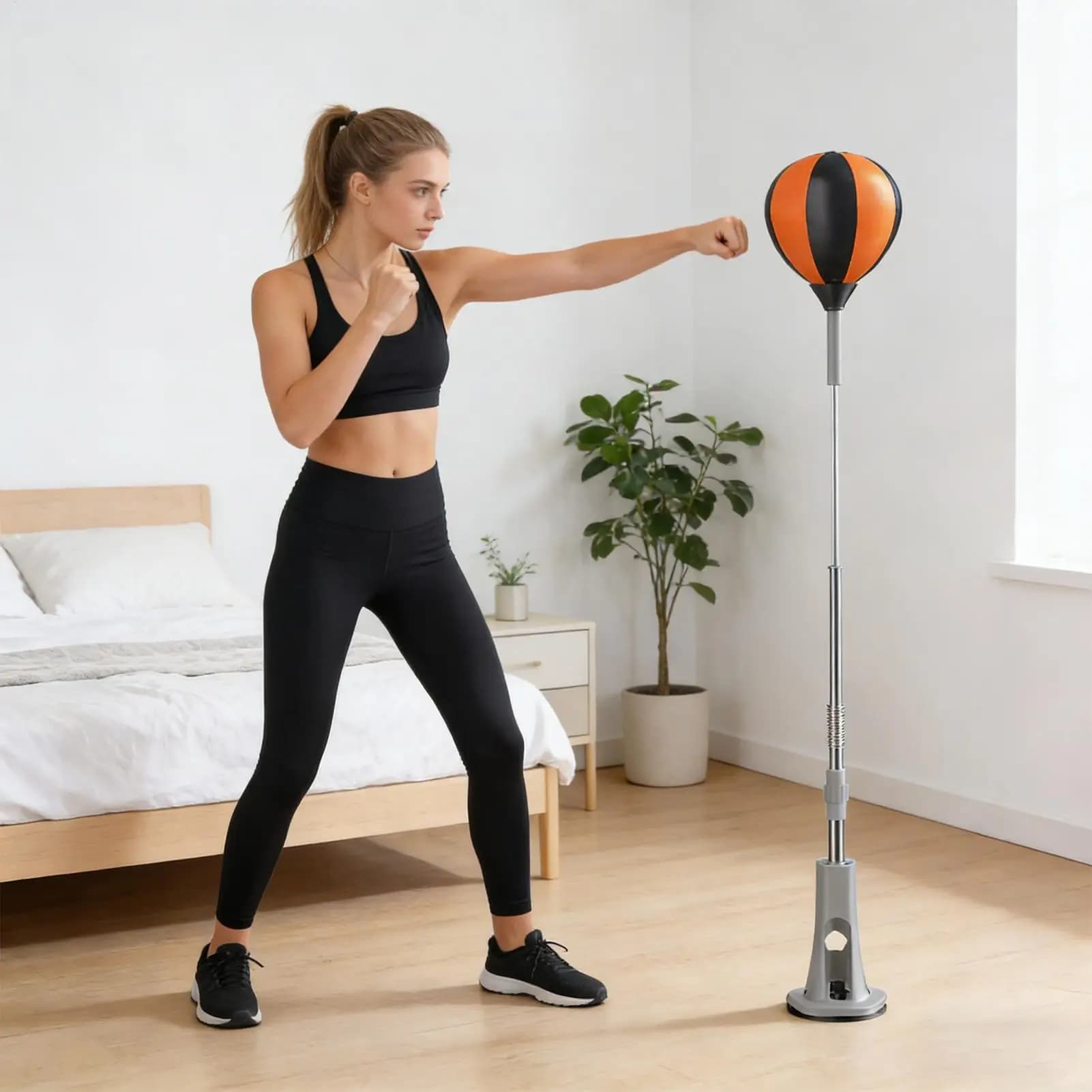 Boxing Bag Self-supporting for Training, Exercise Equipment, Height Adjustable, Suction Cup, Boxing Bag for Adults, Children, Boys, Home Gym