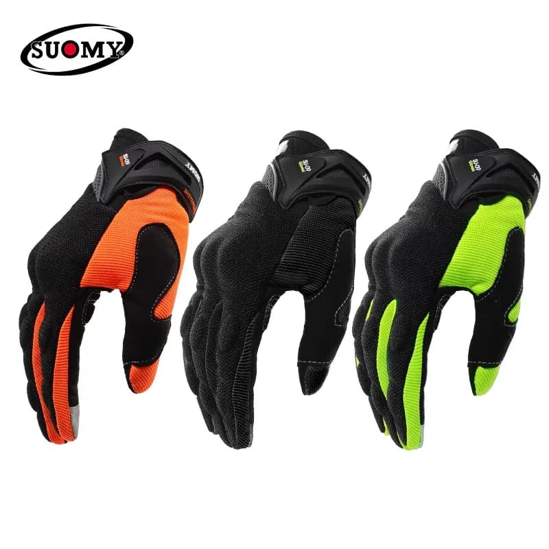 SUOMY Mesh Breathable Full Finger Racing Motorcycle Gloves Classic High Quality Wearable S-XXL Men Women Moto Riding Gloves