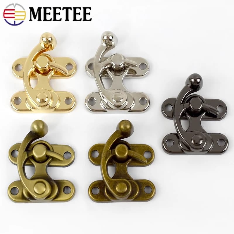 1-5 pz 45*37mm confezione regalo serratura in metallo fibbia scatola di legno lucchetto chiusura borsa decorativa toggle girare gancio accessori hardware fai da te