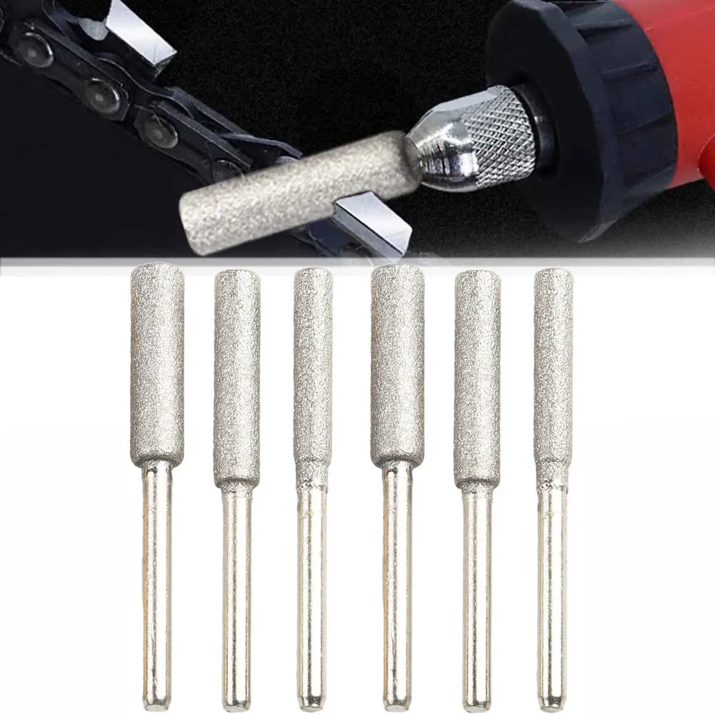 6 pz 4mm/4.8mm/5.5mm Affilatrici per Motoseghe Per Affilare Lucidare Metallo Legno Giada Seghe Elettriche Accessori