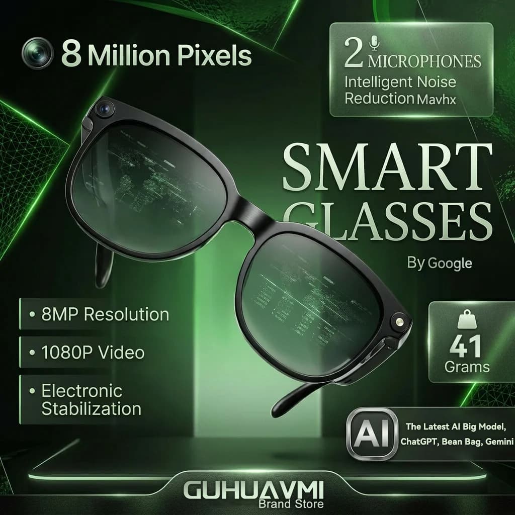 New Smart Glasses AI 2026 with AI Translation, 800W HD Camera, 4K Riprese, Conversation Image, Recording and Listening Music