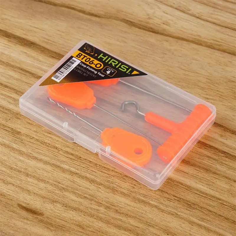 ^ # Set di 4 Aghi per Esche da Pesca alla Carpa con Scatola Portaoggetti, Strumenti Professionali per Infilare Esche, Accessori per la Pesca alla Carpa