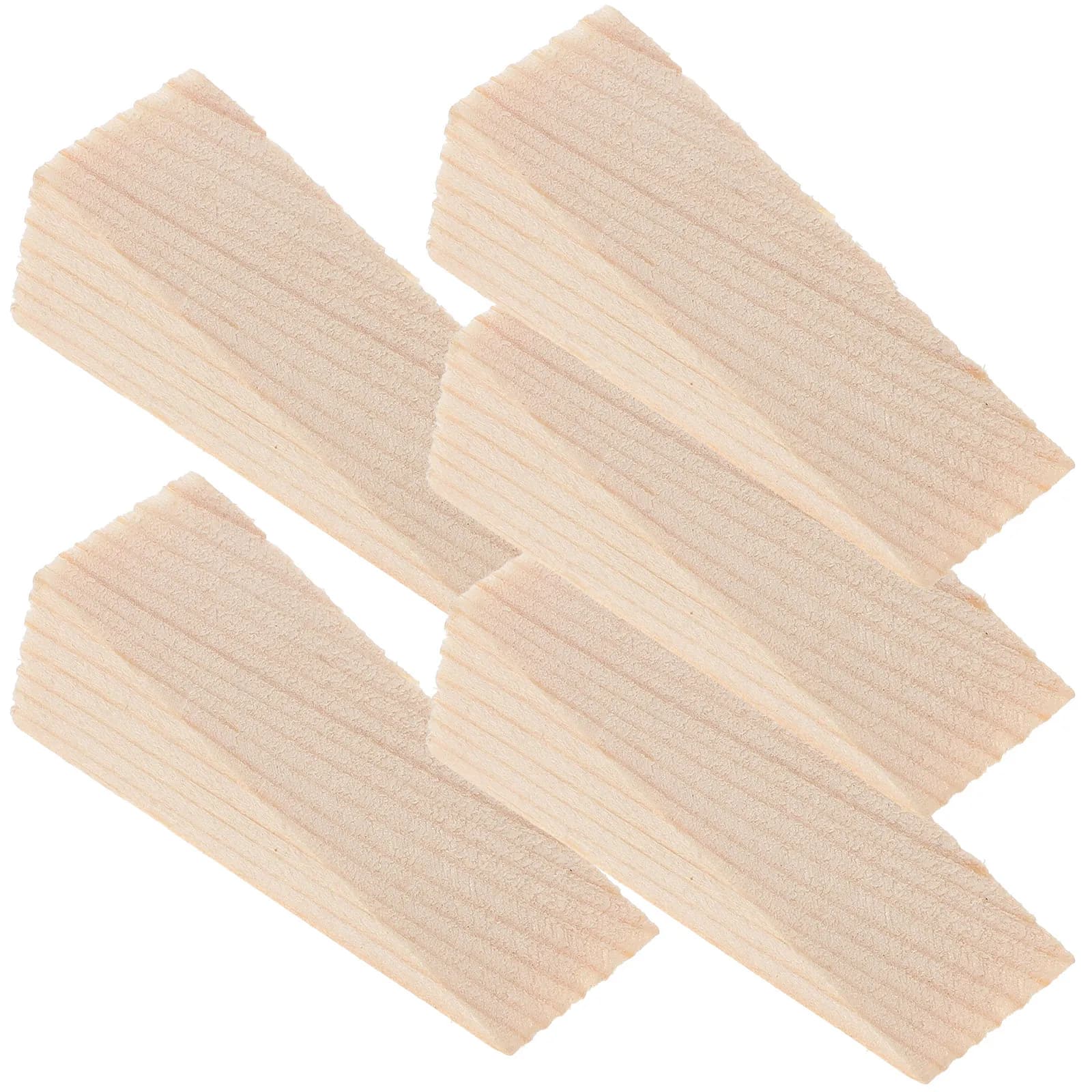5Pcs Door Stopper Wooden Wedges Heavy Duty Triangular Door Stopper Holder Protect Finger Anti-Slip for Home Office Use
