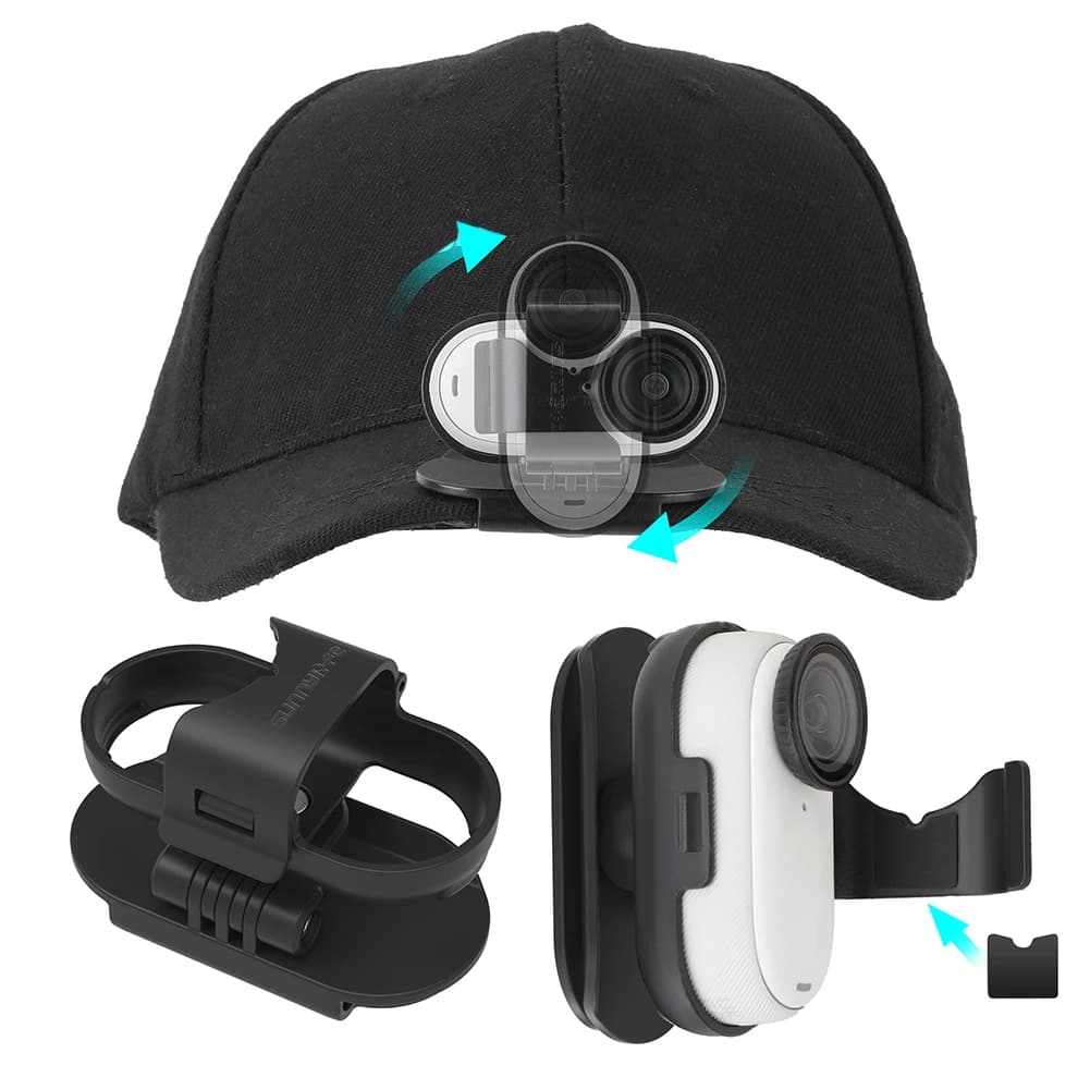Supporto per Fotocamera Sportiva a 360 Gradi con Clip per Cappello, Compatibile con GO 3/GO 3S, Accessori per Fotocamera