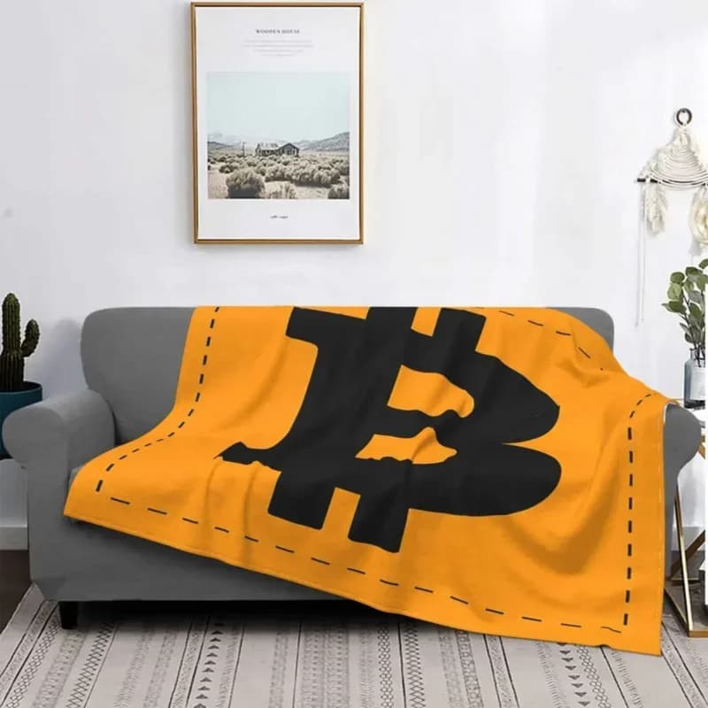 Bitcoin Velvet Print criptovaluta Btc Blockchain coperta Super morbida traspirante per copriletti per auto divano