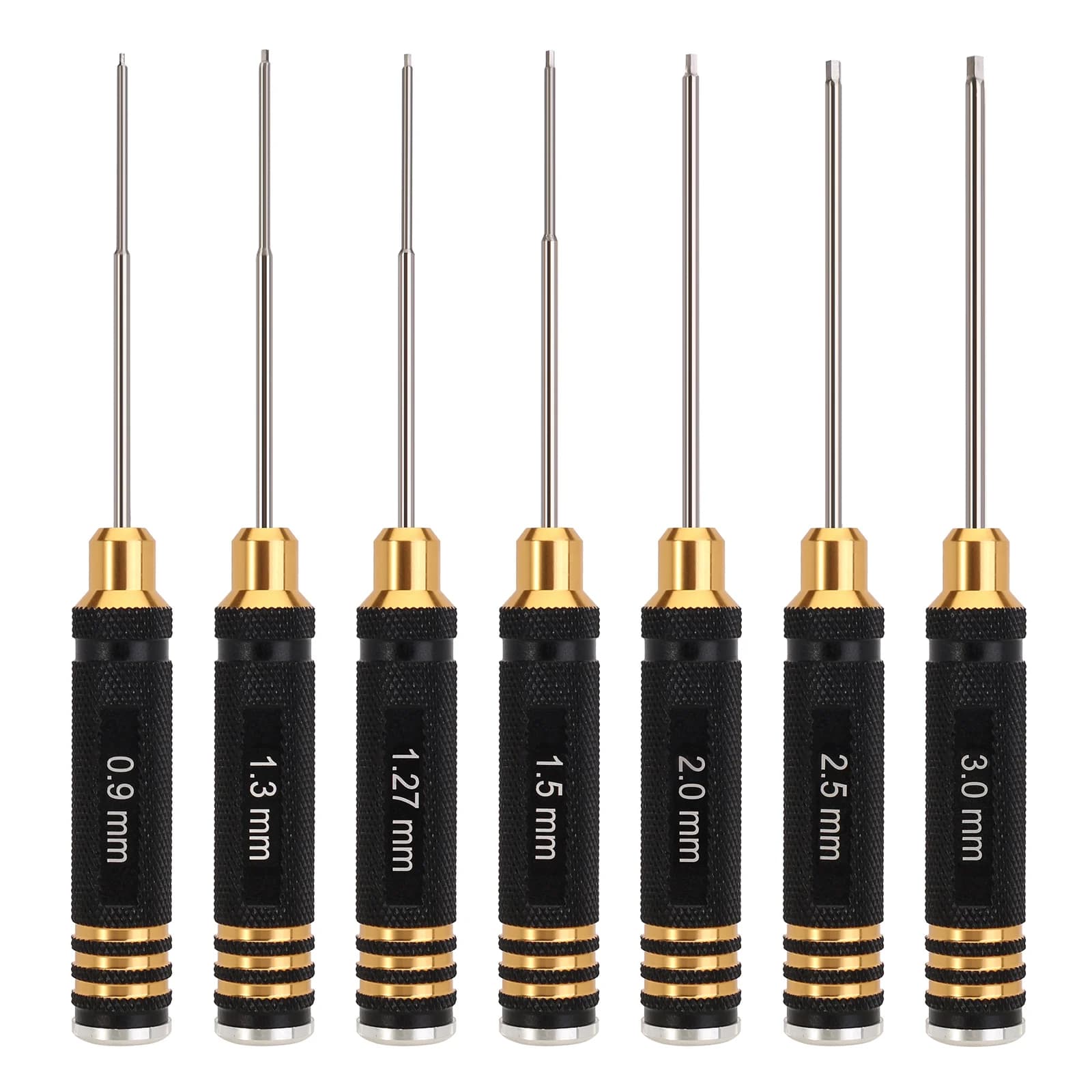 INJORA 7PCS Set di cacciaviti esagonali in acciaio HSS 0.9/1.27/1.3/1.5/2.0/2.5/3mm Kit di attrezzi per modello di elicottero per auto cingolate RC