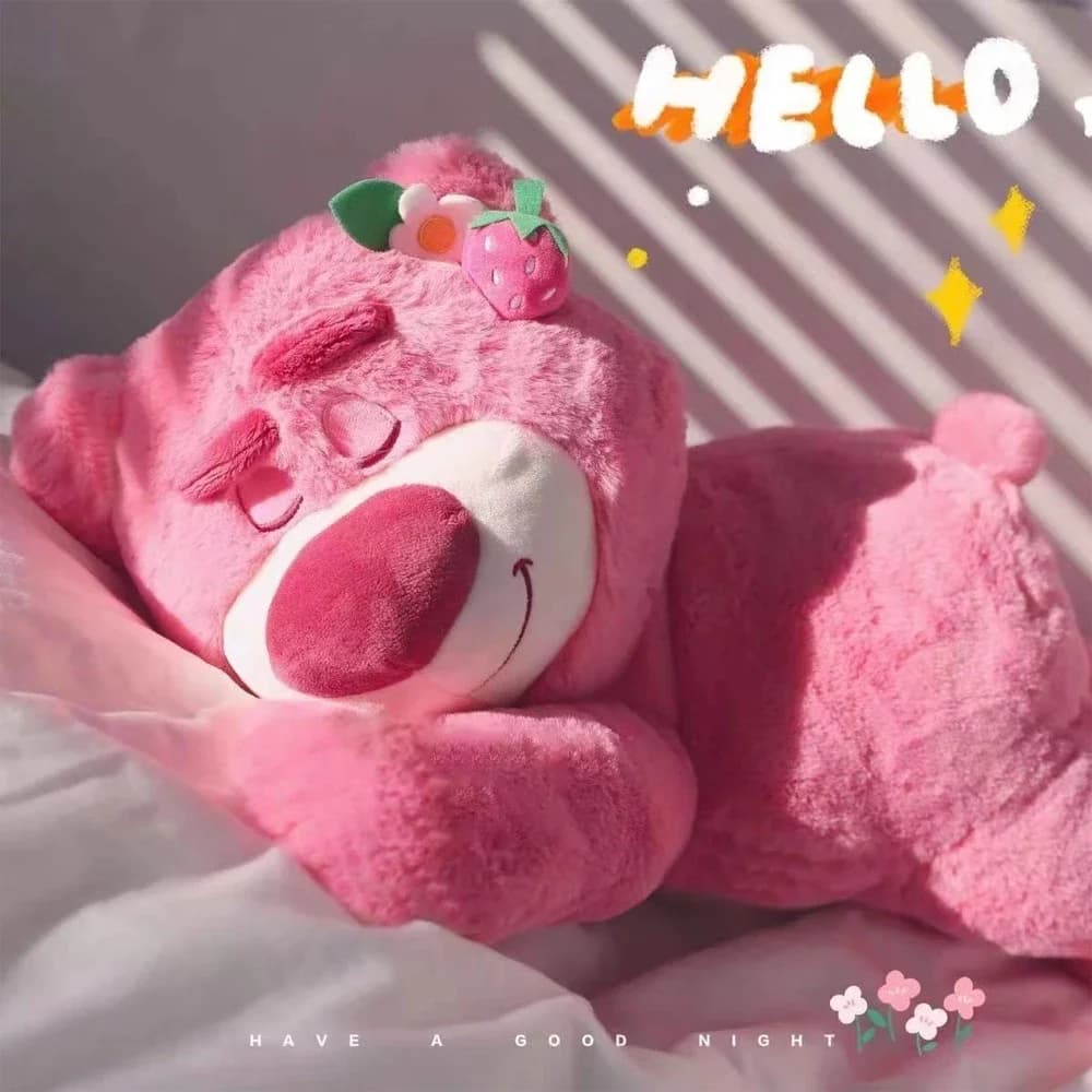 Peluche Orsetto Lotso di Toy Story, Cuscino a Forma di Fragola, Giocattoli Imbottiti per Bambini, Ragazze, Amici, Regalo di Compleanno e Festività