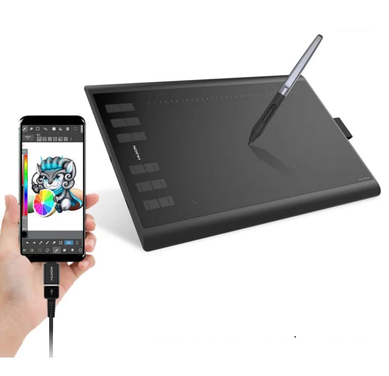 Large Working Area 10 *6 Inch 12 Express Keys H1060P Pen Drawing Tablet