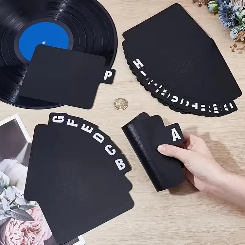 Divisori per CD/DVD/dischi in vinile, 26 pezzi, separatori per archiviazione con alfabeto dalla A alla Z, per album musicali, ufficio, casa, salvaspazio