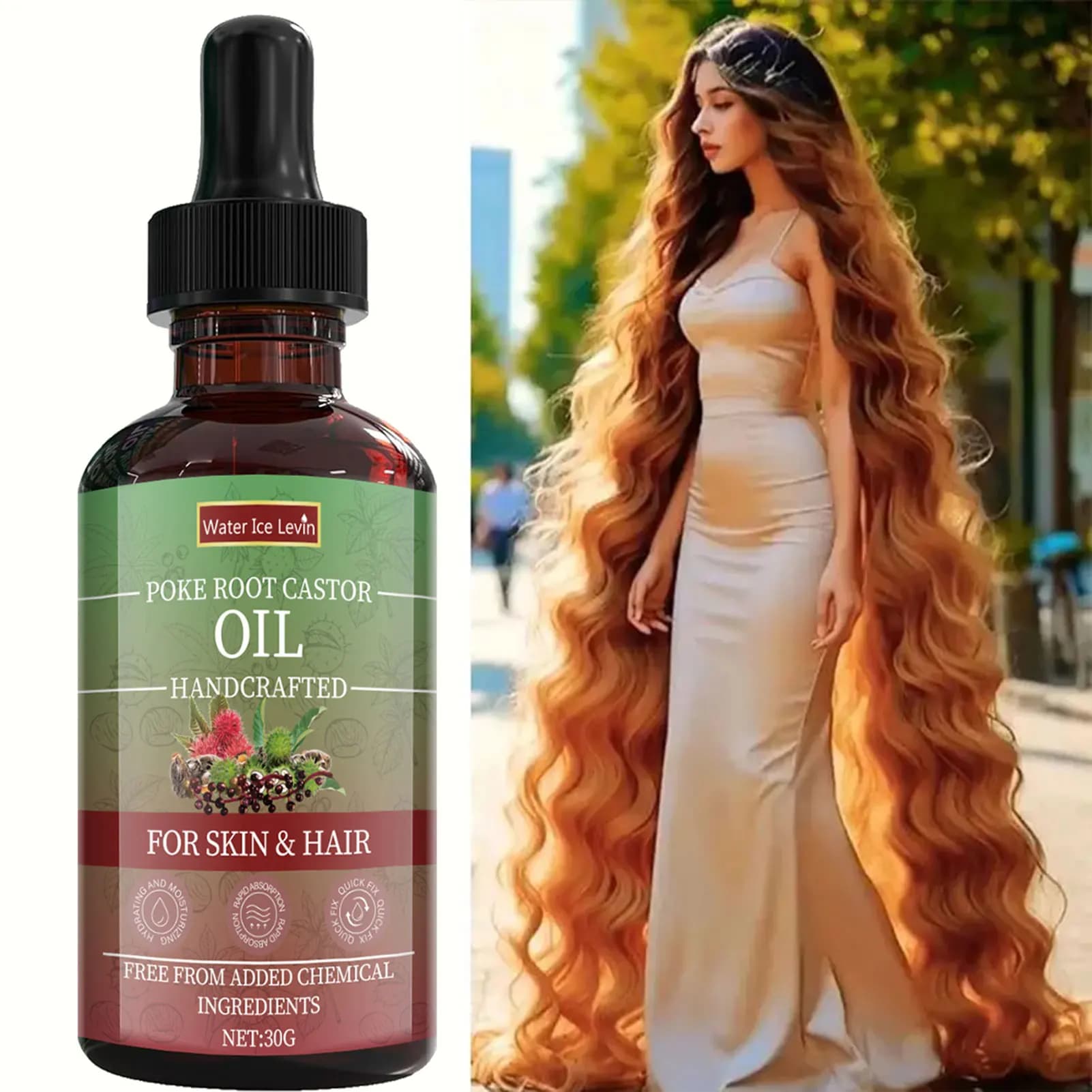 Olio di ricino per pelle e capelli - Miscela naturale artigianale, Idratazione profonda, Nutrimento invernale, Anti-perdita di capelli Rafforza la radice dei capelli