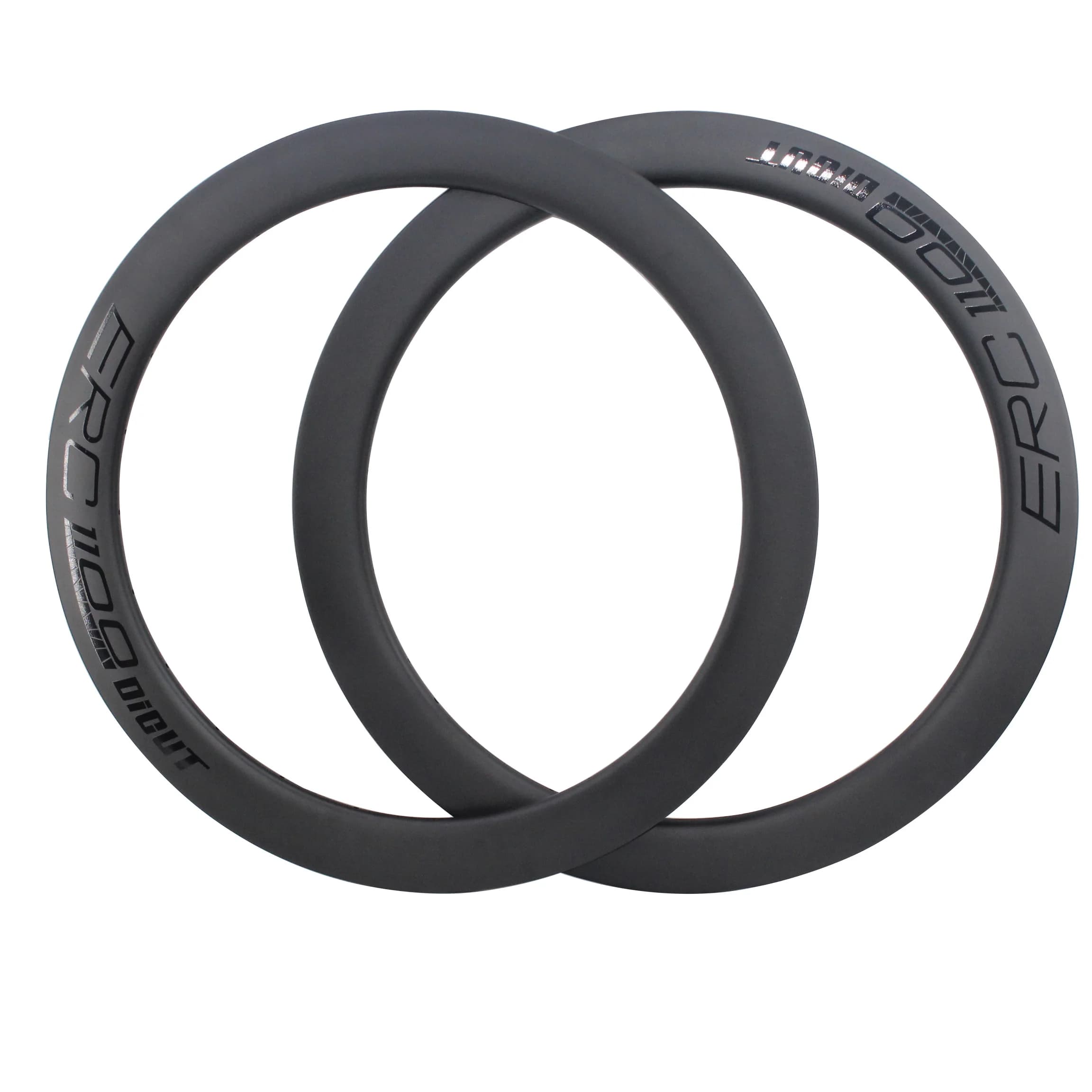 2 pezzi Nuova bici da strada 700C opaca UD ruote per bicicletta in fibra di carbonio completa copertoncino tubeless cerchi in carbonio 50 60mm logo nero lucido