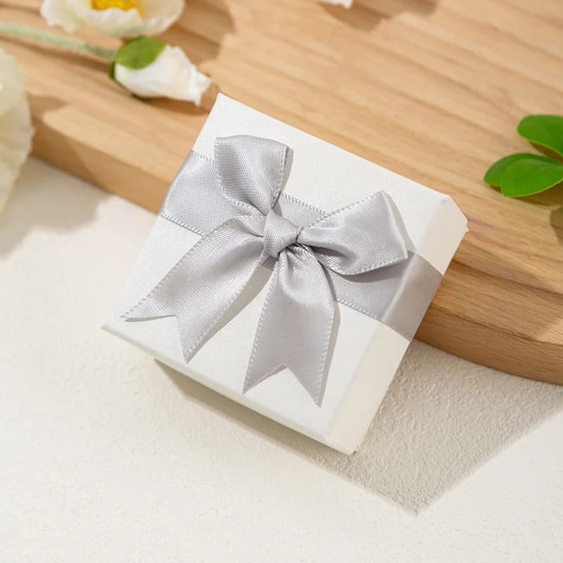 7x7x3.5cm Jewelry Multifunctional Paper Bowknot Box White Case For Earrings Watch Necklace Ring Packaging Cute Storage Boxes