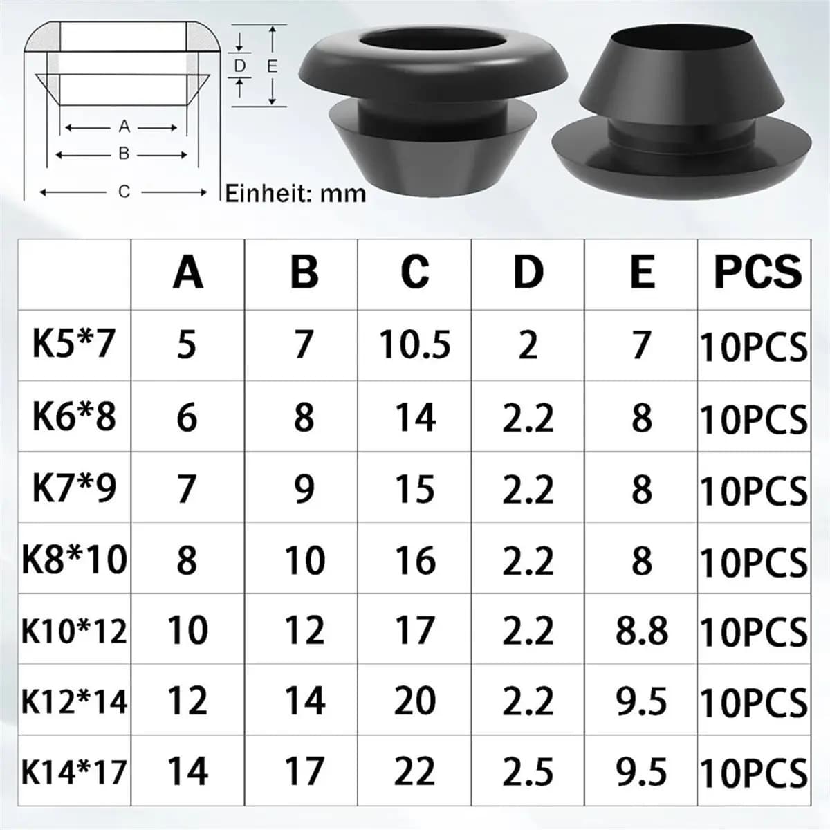 AA14 70pcs Rubber Grommet Assortment Wiring Cable Gasket Plug Cable Passage Grommet Electrical Conductor Grommet Set O Rings