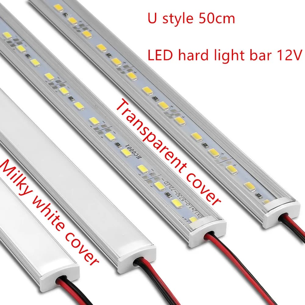 Barra luminosa per armadio a LED 5730 36LED Luce da cucina sotto i mobili 12V DC 50cm profilo in alluminio striscia rigida a led Luci lineari